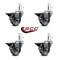 Service Caster Semi Steel Swvl Grip Ring Caster Set 4 w/3''Wheel&7/16''Stem-4 Swvl w/Top Lck BRK, 4PK SCC-GR20S314-SSS-PLB-716138-4 - alternate 4